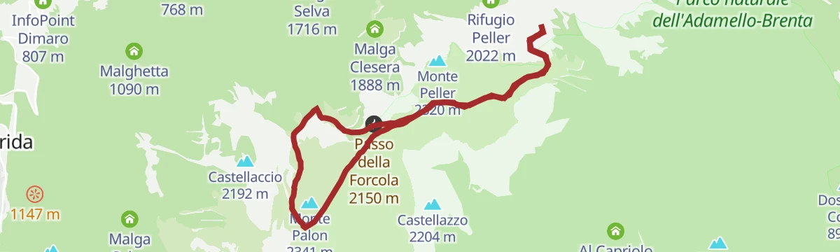 Route map: Lago delle Salare